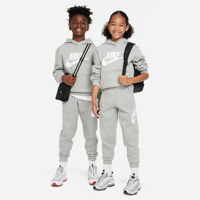 Felpa con cappuccio Nike Sportswear Club Fleece kids grigio scuro melange