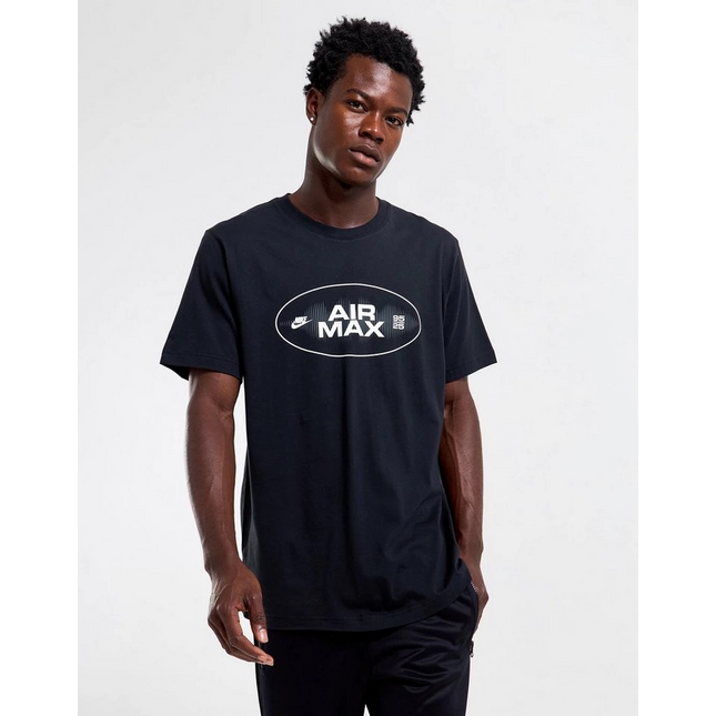T-shirt sportiva Nike Air Max uomo nera con logo frontale