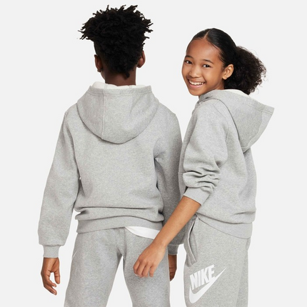 Felpa con cappuccio Nike Sportswear Club Fleece kids grigio scuro melange